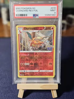 PSA 9 Charizard 010/078 - Pokemon GO - Pokemon TCG Reverse Holo - Image 1