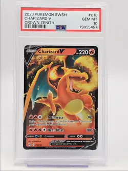 CHARIZARD V 2023 POKEMON SWSH CROWN ZENITH RARE 018/159 PSA 10 Q0004 - Image 1