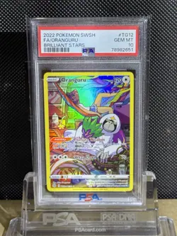2022 POKEMON SWORD & SHIELD BRILLIANT STARS #TG12 FULL ART/ORANGURU PSA 10 - Image 1