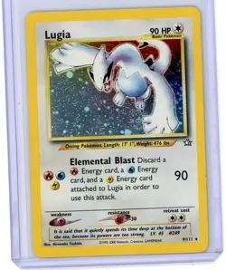 Pokemon TCG Lugia Neo Genesis 9/111 Unlimited Holo Rare LP/MP WOTC - Image 1