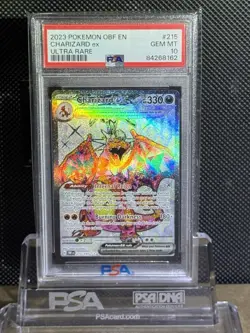 2023 Pokemon Obsidian Flames CHARIZARD EX 215/197 ULTRA RARE PSA 10 GEM MT - Image 4