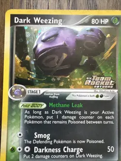 Pokemon TCG Dark Weezing 42/109 Reverse Holo EX Team Rocket Returns LP - Image 3
