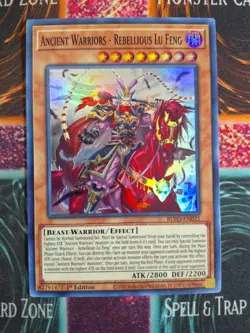 Yu-Gi-Oh! TCG Ancient Warriors - Rebellious Lu Feng BLVO-EN025 Super 1st Ed NM - Image 1