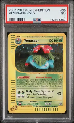 2002 POKEMON EXPEDITION #30 VENUSAUR-HOLO PSA 7 - Image 1