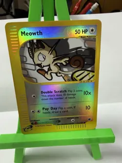 Pokemon Meowth 50 HP Expedition Base Set 121/165 Reverse Holo English 2002 - Image 1