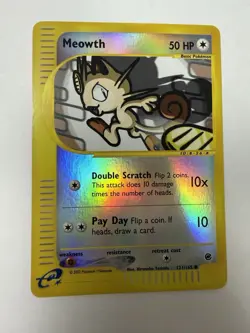 Pokemon Meowth 50 HP Expedition Base Set 121/165 Reverse Holo English 2002 - Image 2