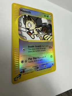 Pokemon Meowth 50 HP Expedition Base Set 121/165 Reverse Holo English 2002 - Image 3
