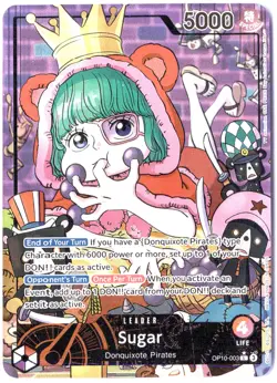 ULTRA RARE ALT ART LOW POP CUSTOM ONE PIECE!!! Sugar HOLOFOIL Leader - Image 1