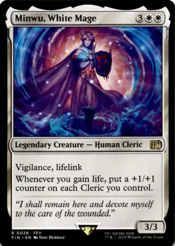 MTG Minwu, White Mage NON-FOIL NM 26 FINAL FANTASY Magic the Gathering - Image 1