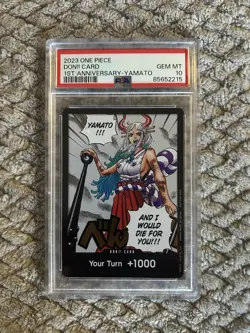 Namco One Piece CCG Don!! Card Yamato 1st Anniversary Foil Promotion PSA 10 - Image 1