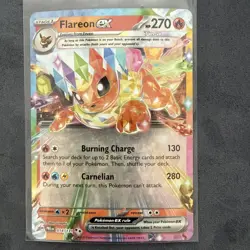 Pokemon TCG Flareon EX Prismatic Evolutions Double Rare Holo Card 014/131 NM/M - Image 1