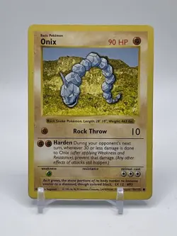 Onix 56/102 Base Set Unlimited Pokemon Card LP-NM WOTC E6 - Image 1