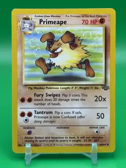 Primeape 43/64 Jungle Set Pokemon Card Vintage WOTC 1999 Uncommon B9 LP - Image 1