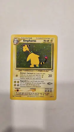 AMPHAROS 1/64 Unlimited Neo Revelation Holo Rare Pokemon Card PSA 7 Swirl NM - Image 1