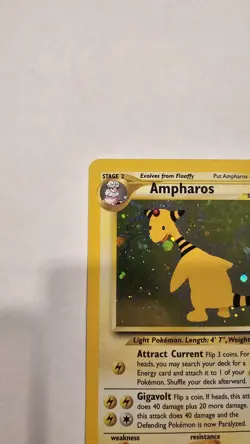 AMPHAROS 1/64 Unlimited Neo Revelation Holo Rare Pokemon Card PSA 7 Swirl NM - Image 2