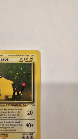 AMPHAROS 1/64 Unlimited Neo Revelation Holo Rare Pokemon Card PSA 7 Swirl NM - Image 3