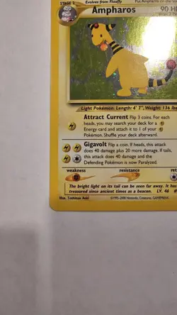 AMPHAROS 1/64 Unlimited Neo Revelation Holo Rare Pokemon Card PSA 7 Swirl NM - Image 5