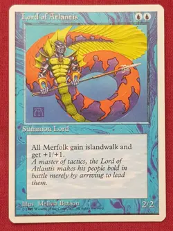 Magic The Gathering 4TH EDITION LORD OF ATLANTIS blue card MTG - Image 1