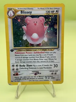 Pokemon TCG Blissey Neo Revelation Holo Rare Card 2/64 1st Edition Damage! - Image 1