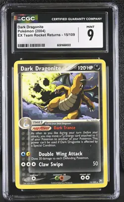 CGC 9 Dark Dragonite 2004 EX Team Rocket Returns 15/109 - Image 1
