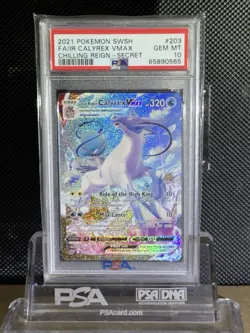2021 POKEMON SWSH CHILLING REIGN FA/ IR ICE CALYREX VMAX PSA 10 GEM MT - Image 1