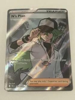 Pokemon TCG N's Plan 163/086 Full Art Ultra Rare Black Bolt - Image 1