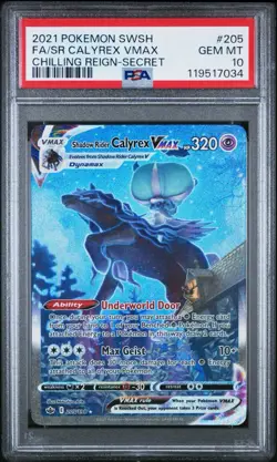 Pokemon Shadow Rider Calyrex VMAX (Alternate Art Secret) 205/198 Swsh06 PSA 10 - Image 1