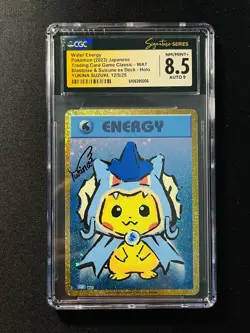 2023 Pokemon JPN Water Energy Yukina Suzuki Sketch CLK WAT CGC 8.5 Auto 9 KA37 - Image 1