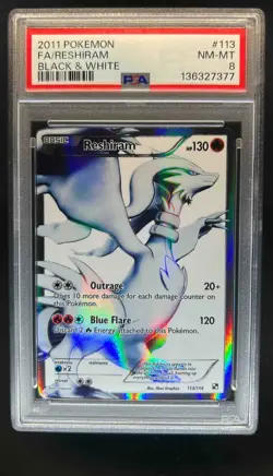 2011 Pokemon Black & White Reshiram #113/114 PSA 8 - Image 1