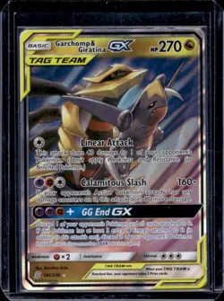 2019 Pokemon Sun & Moon Unified Minds Garchomp Giratina Tag Team Holo #146/236 - Image 1