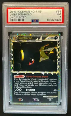 2010 Pokemon HeartGold & SoulSilver Undaunted Umbreon #86/90 PSA 7 - Image 1