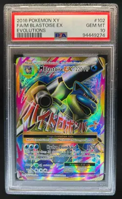 2016 Pokemon XY Evolutions M Blastoise EX #102/108 PSA 10 - Image 1