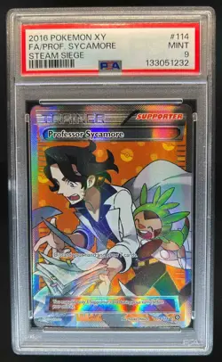 2016 Pokemon XY Steam Siege Professor Sycamore #114/114 PSA 9 - Image 1