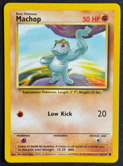 Pokemon TCG Machop Base Set 52/102 Regular Unlimited Common - Image 1