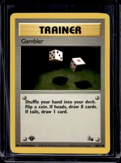1999 Pokemon Fossil 1st Edition Gambler #60/62 - Image 1