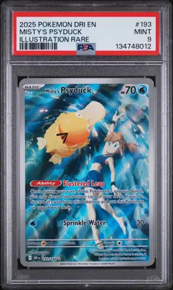 2025 Pokemon S&V MISTY'S PSYDUCK #193/182 PSA 9 MINT Destined Rivals TCG - Image 1