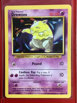 DROWZEE - Base Set - 49/102 - Common - Pokemon - Unlimited Edition - Image 1