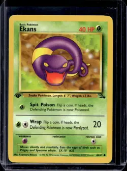 1999 Pokemon Fossil 1st Edition Ekans #46/62 - Image 1