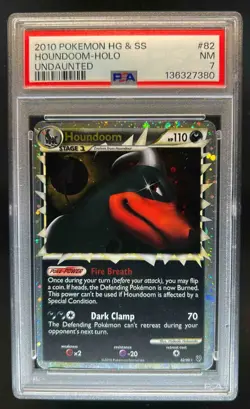 2010 Pokemon HeartGold & SoulSilver Undaunted Houndoom #82/90 PSA 7 - Image 1