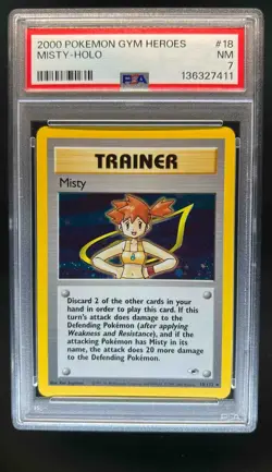 2000 Pokemon Gym Heroes Misty Holo #18/132 PSA 7 - Image 1