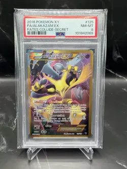 Pokemon Alakazam EX (Secret) 125/124 Fates Collide Holo PSA 8 - Image 1