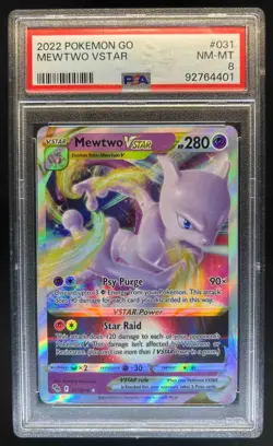 2022 Pokemon SWSH Pokemon GO Mewtwo VST #031/078 PSA 8 - Image 1