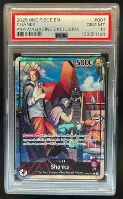 2025 One Piece Shanks PSA Magazine Esclusive #OP09-001 PSA 10 - Image 1