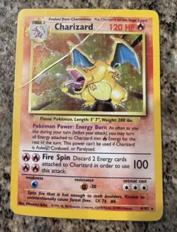 Charizard 4/102 Base Set Holo Rare 1999 WOTC Pokemon TCG HP PSA 1-2 Contender - Image 1