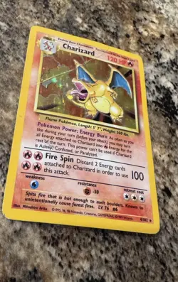 Charizard 4/102 Base Set Holo Rare 1999 WOTC Pokemon TCG HP PSA 1-2 Contender - Image 2