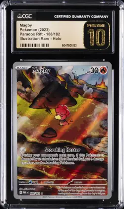 2023 POKEMON PARADOX RIFT ILLUSTRATION RARE HOLO MAGBY CGC 10 PRISTINE - Image 1