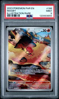2023 POKEMON PAR EN-PARADOX RIFT ILLUSTRATION RARE #186 MAGBY PSA 9 - Image 1