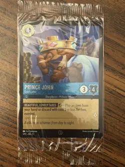 DISNEY LORCANA Prince John Gold Lover 1/P2 Sealed Foil Promo Card VILLAINOUS - Image 1