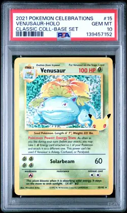 2021 POKEMON CELEBRATIONS CLASSIC COLLECTION #15 VENUSAUR-HOLO PSA 10 - Image 1
