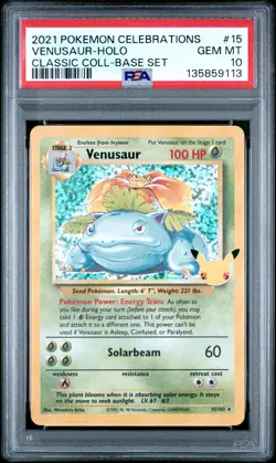 2021 POKEMON CELEBRATIONS CLASSIC COLLECTION #15 VENUSAUR-HOLO PSA 10 - Image 1